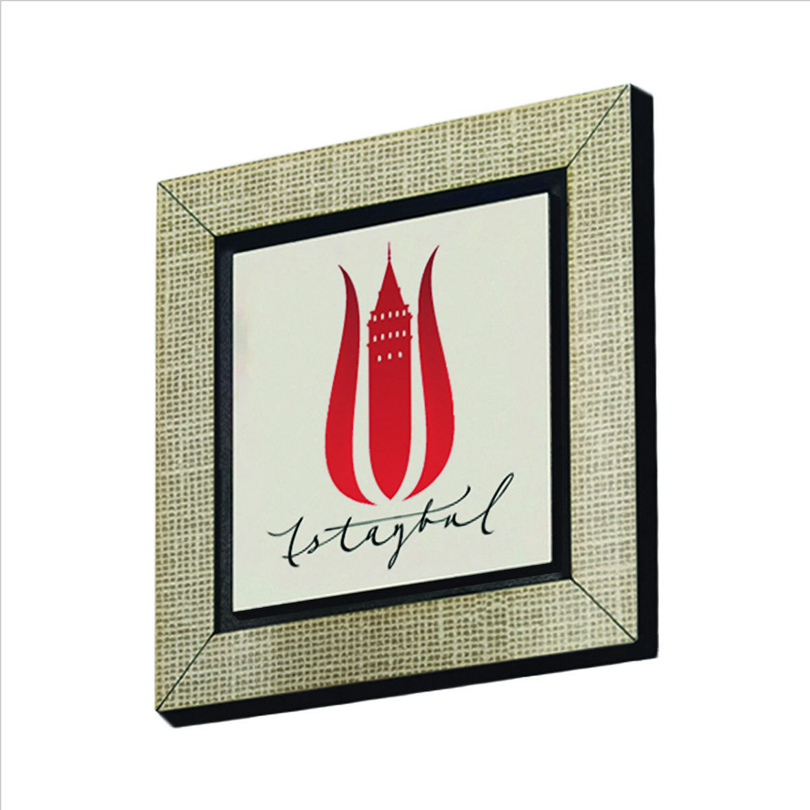 İstanbul Lalesi Galata Kulesi Baskılı MDF  Magnet(KRT-056)Buzdolabı Süsü