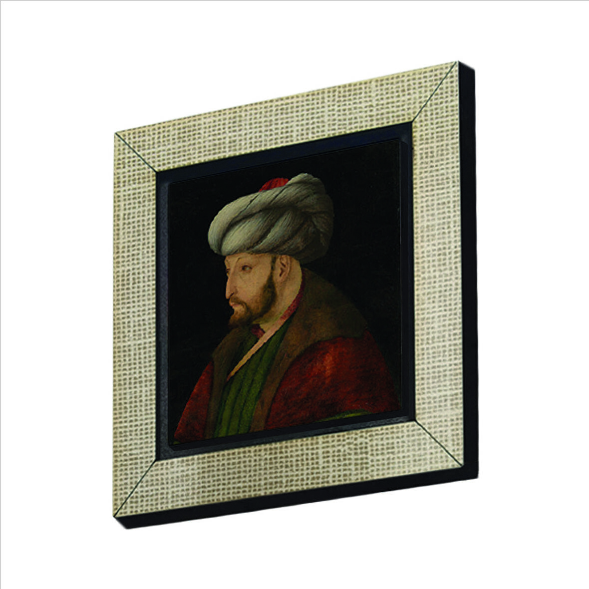 Fatih Sultan Mehmet(Gentile Bellini çizimi,1481) Baskılı MDF  Magnet(KRT-090)