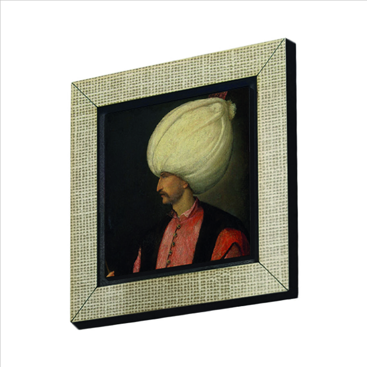 Kanuni Sultan Süleyman (Tiziano Vecellio çizimi,1530’lar) Baskılı MDF  Magnet(KRT-093)Buzdolabı Süsü