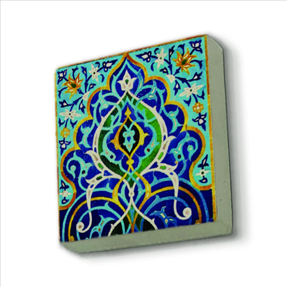 Çini Desen Baskılı Doğaltaş  Magnet(KD-012)Buzdolabı Süsü