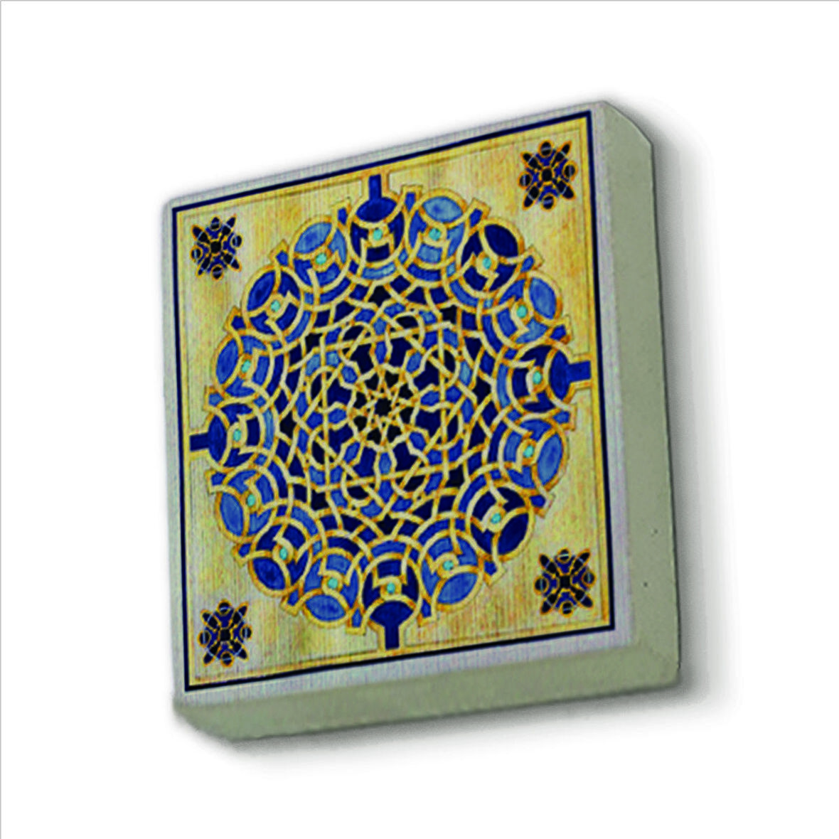 Çini Desen Baskılı Doğaltaş  Magnet(KD-022)Buzdolabı Süsü