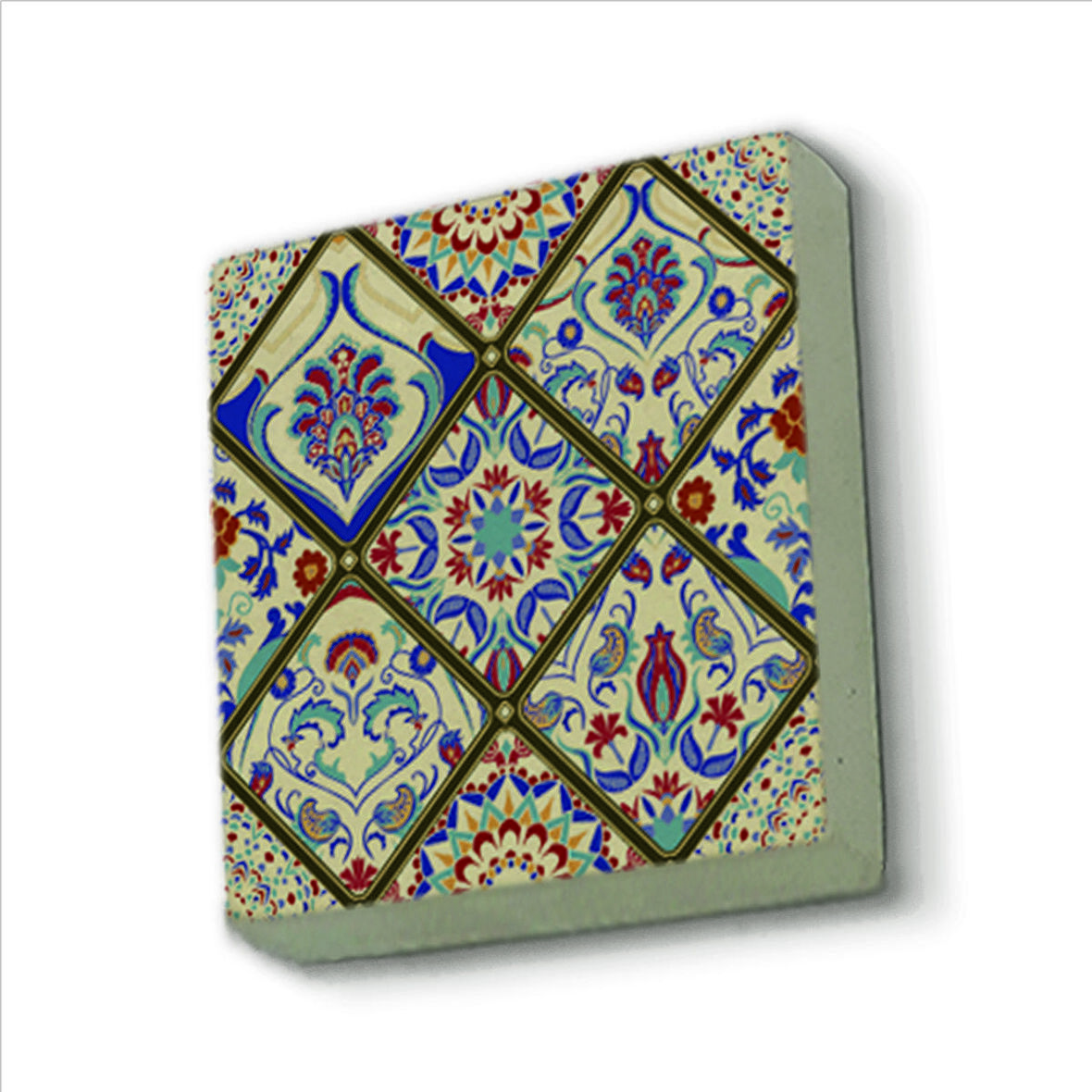 Çini Desen Baskılı Doğaltaş  Magnet(KD-027)Buzdolabı Süsü