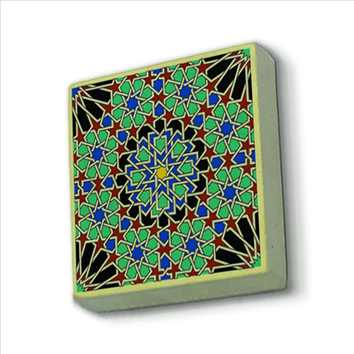 Çini Desen Baskılı Doğaltaş  Magnet(KD-047)Buzdolabı Süsü