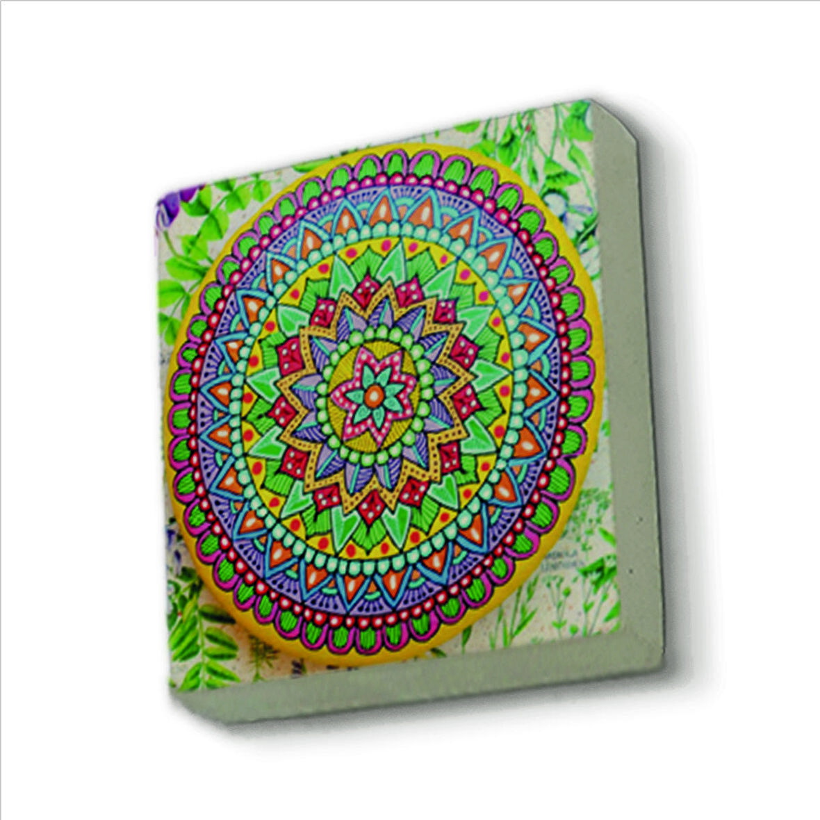 Mandala Baskılı Doğaltaş  Magnet(KD-052)Buzdolabı Süsü