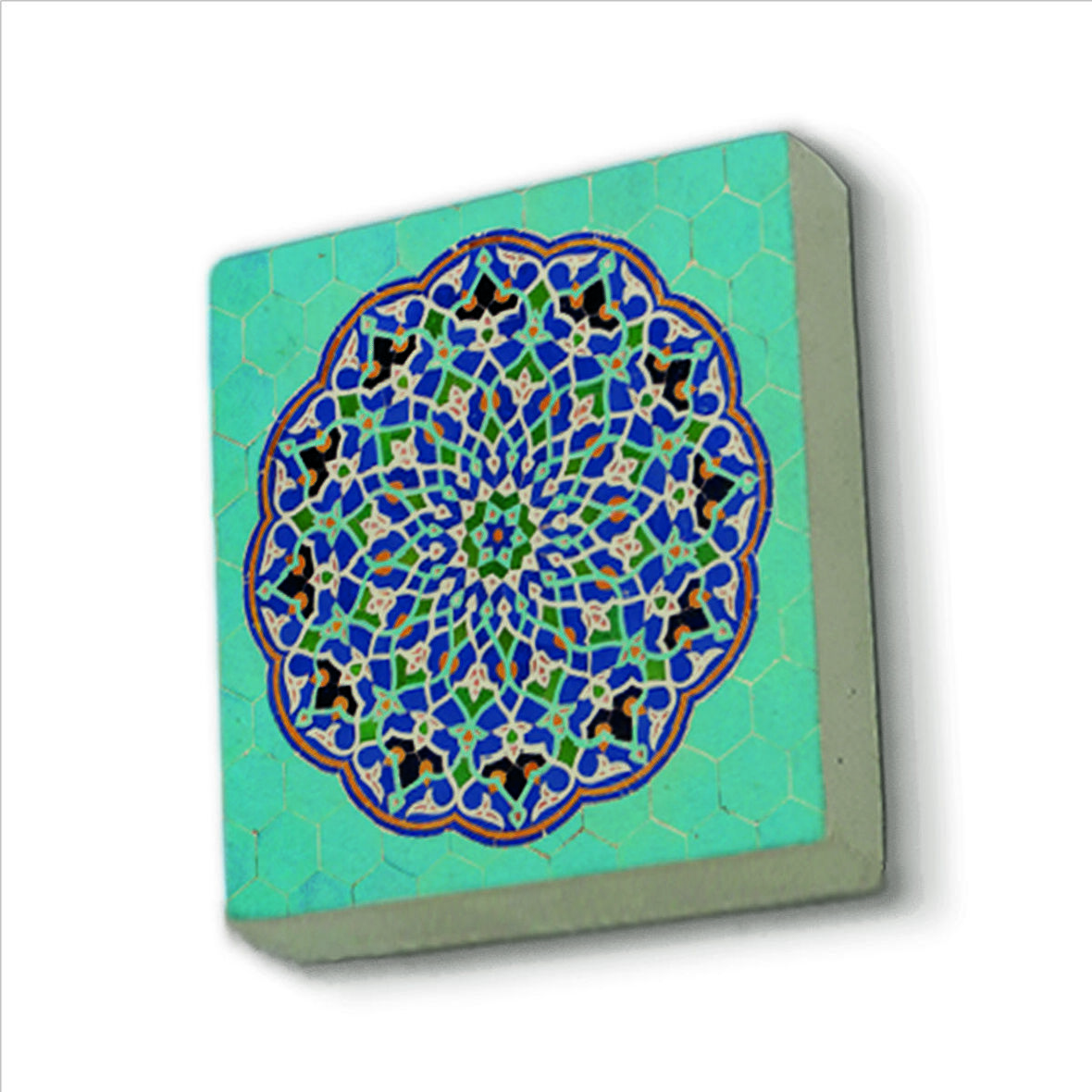 Cuma Cami Çinisi (İran) Baskılı Doğaltaş  Magnet(KD-053)Buzdolabı Süsü
