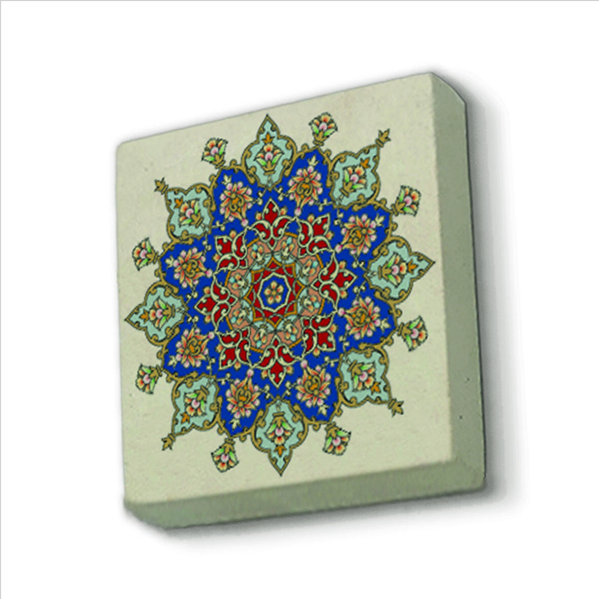 Rumi Desen Baskılı Doğaltaş  Magnet(KD-054)Buzdolabı Süsü