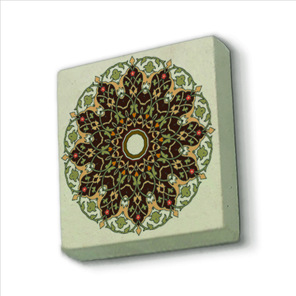 Rumi Desen Baskılı Doğaltaş  Magnet(KD-058)Buzdolabı Süsü