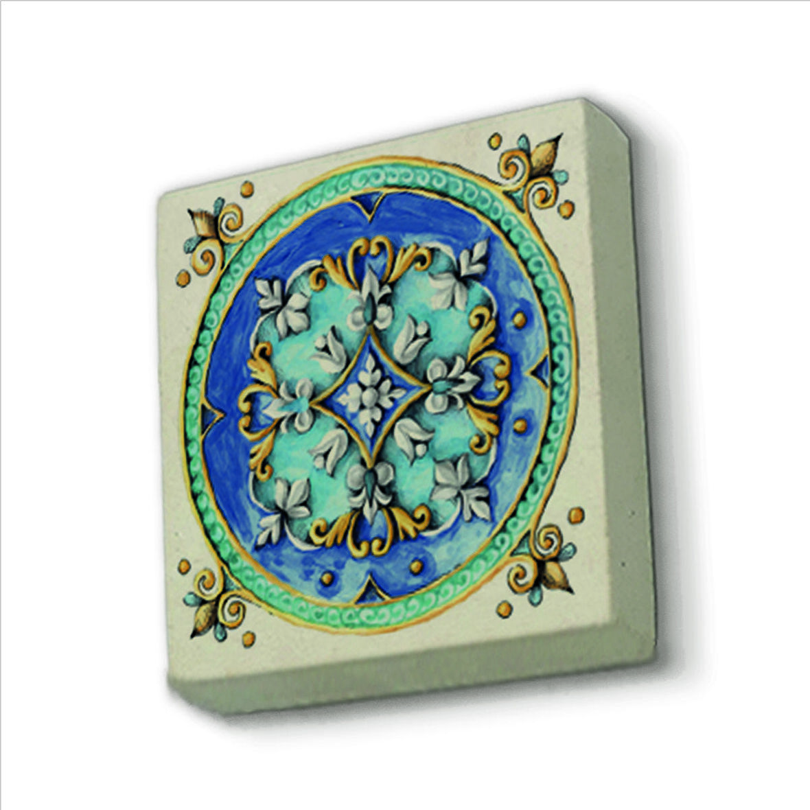 İtalyan Deseni Baskılı Doğaltaş  Magnet(KD-076)Buzdolabı Süsü