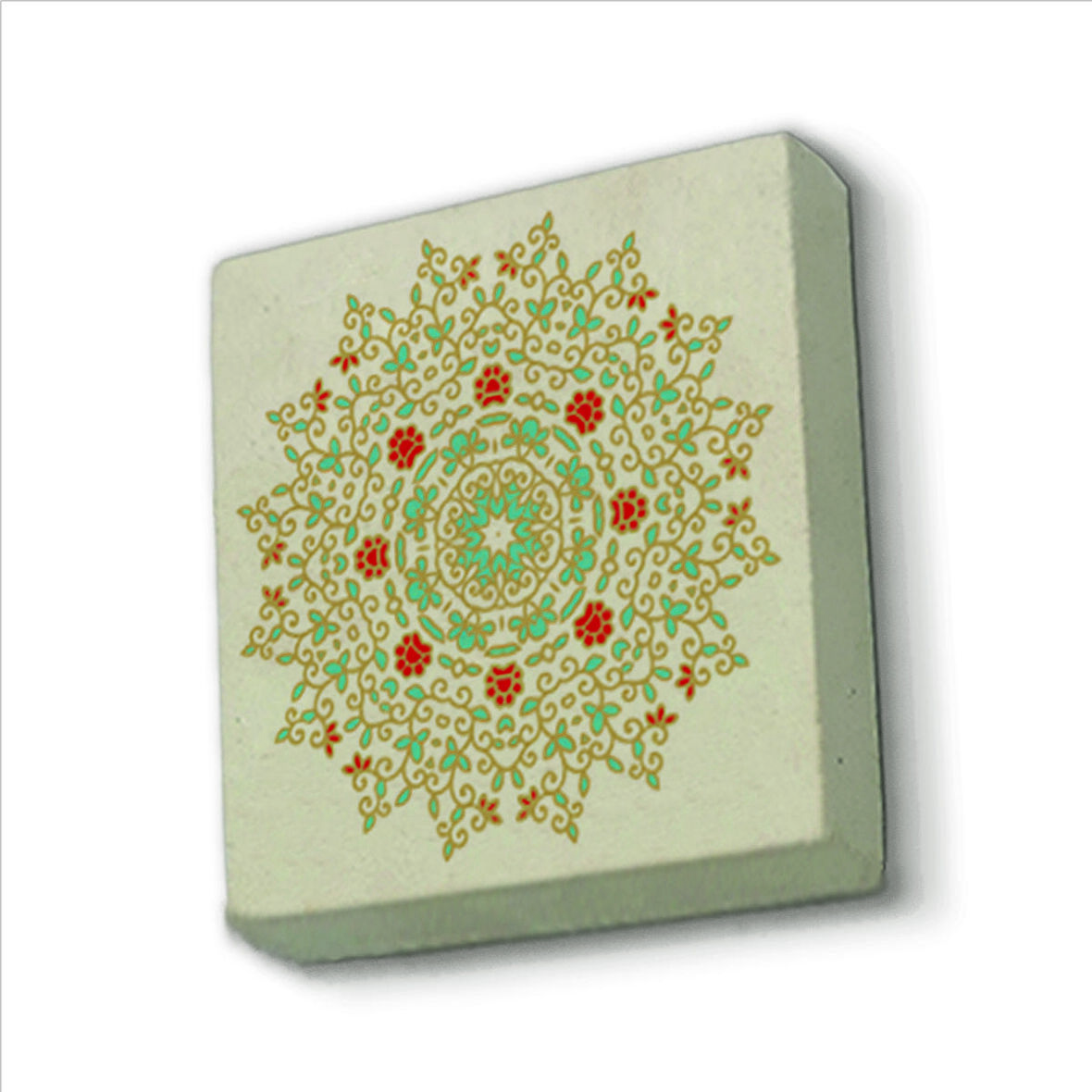Rumi Desen Baskılı Doğaltaş  Magnet(KD-089)Buzdolabı Süsü