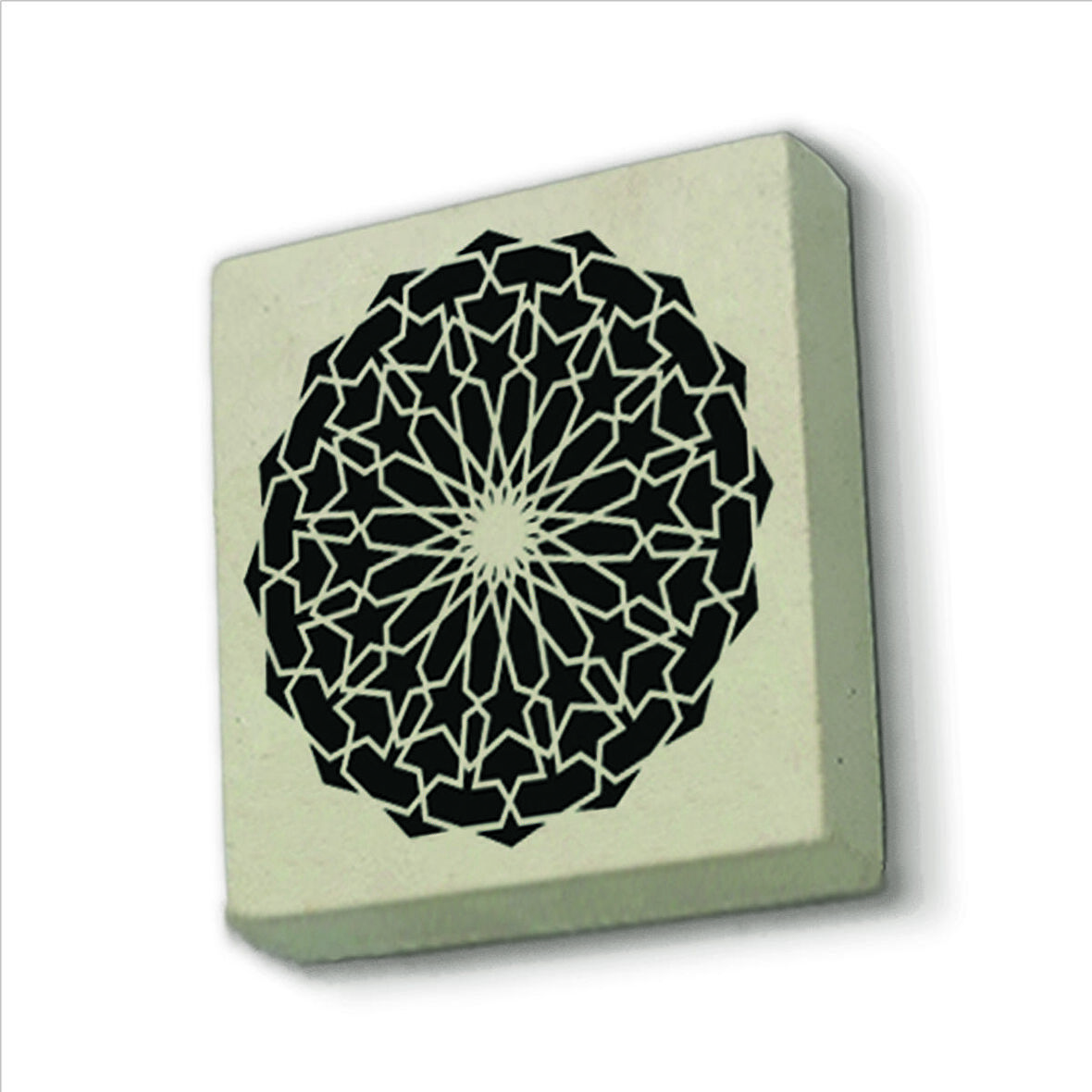 Yuvarlak Rumi Desen Baskılı Doğaltaş  Magnet(KD-090)Buzdolabı Süsü