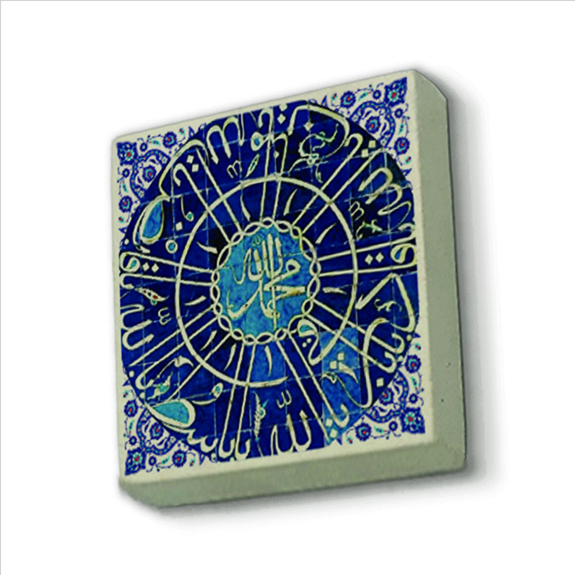 Allah Muhammed Baskılı Doğaltaş  Magnet(KH-140)Buzdolabı Süsü