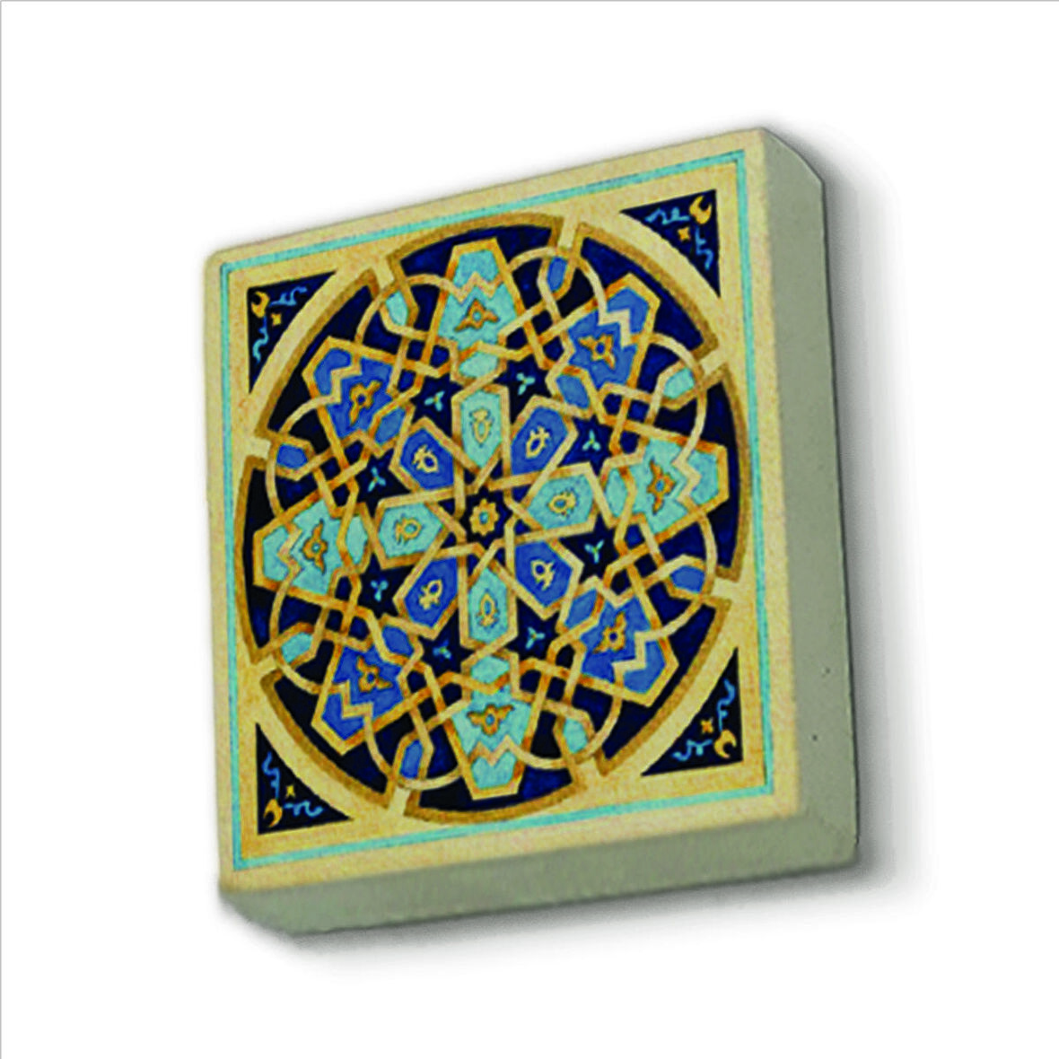 Çini Desen Baskılı Doğaltaş  Magnet(KD-020)Buzdolabı Süsü