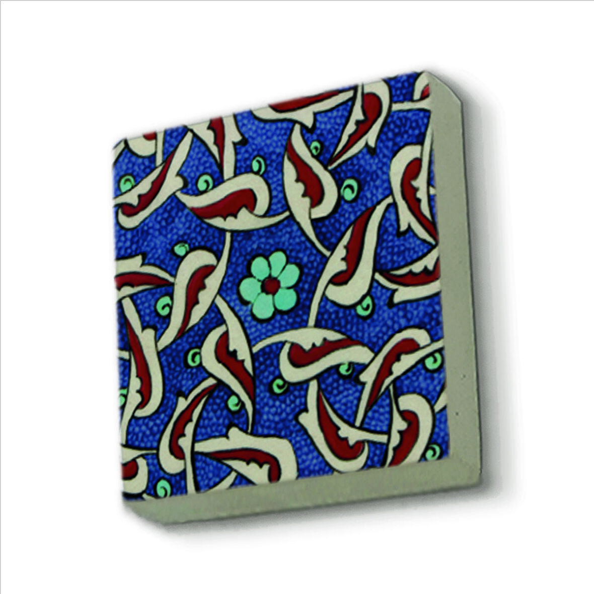 Çini Desen Baskılı Doğaltaş  Magnet(KD-033)Buzdolabı Süsü