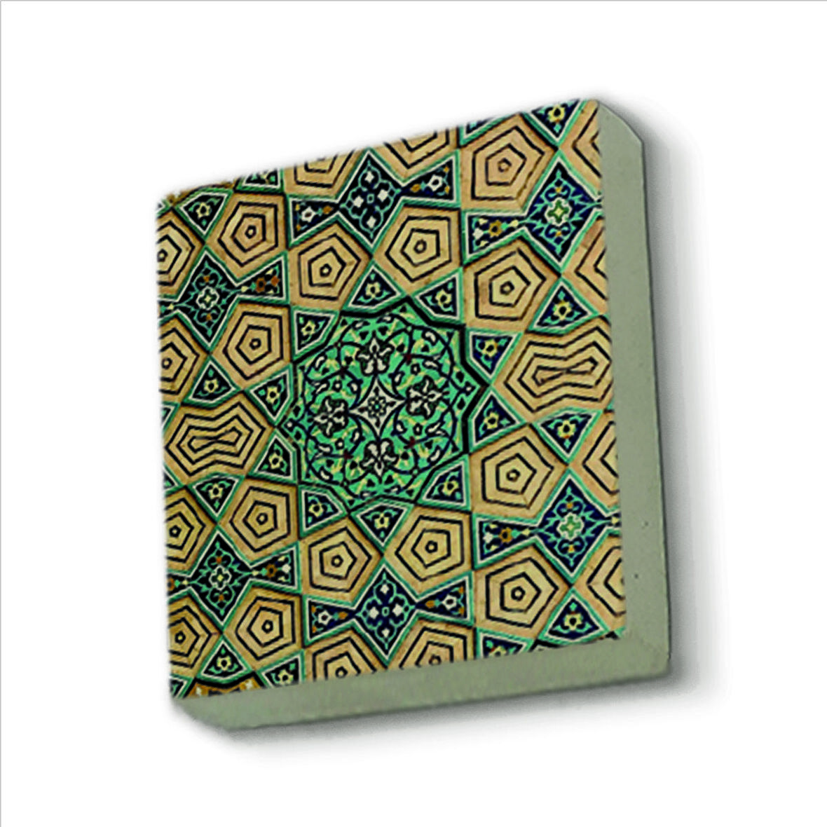 Geometrik Rumi Desen Baskılı Doğaltaş  Magnet(KD-068)Buzdolabı Süsü