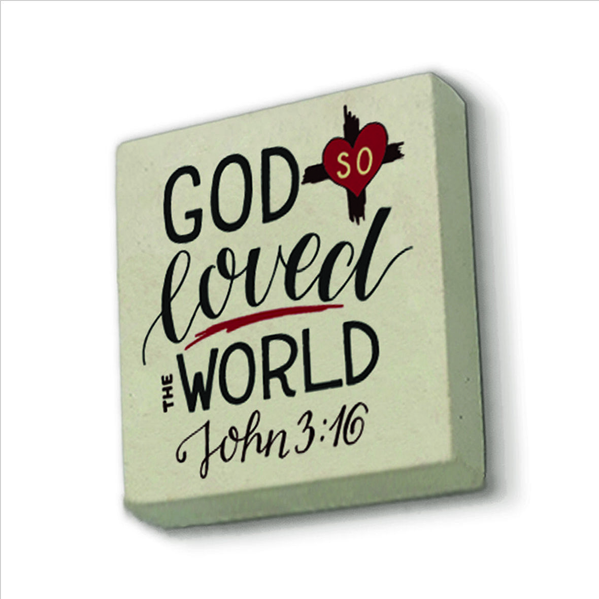 Yuhanna 3:16 Baskılı Doğaltaş  Magnet(KRG-111)