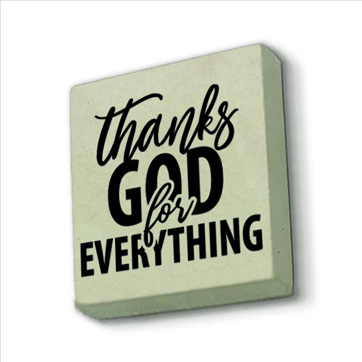 “Her şey için  Tanrı’ya şükürler” Baskılı Doğaltaş  Magnet(KRG-118)Buzdolabı Süsü