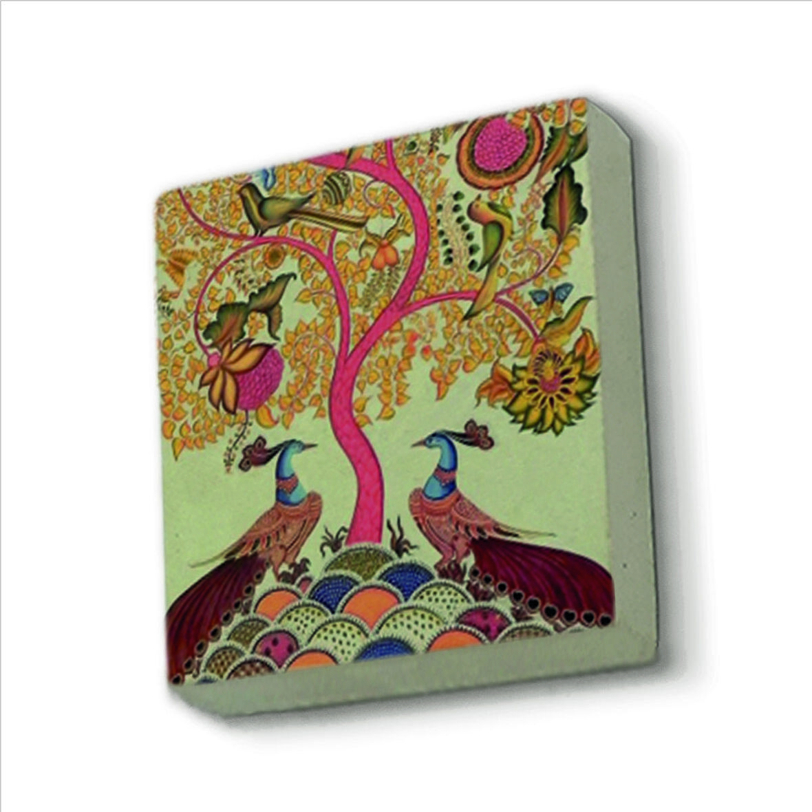 Tavus Kuşları Baskılı Doğaltaş  Magnet(KRG-161)