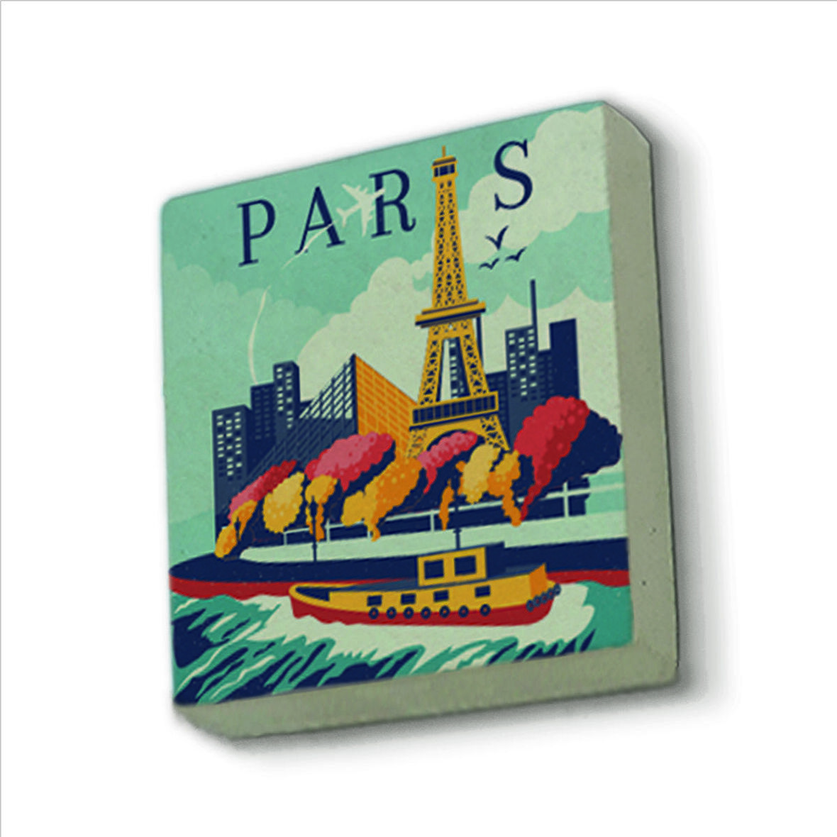 Paris Baskılı Doğaltaş  Magnet(KRG-002)Buzdolabı Süsü