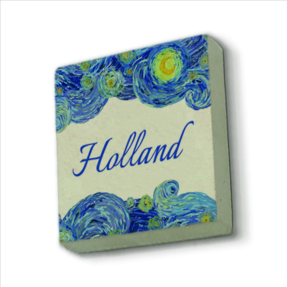 Hollanda Görseli Baskılı Doğaltaş  Magnet(KRG-020)Buzdolabı Süsü