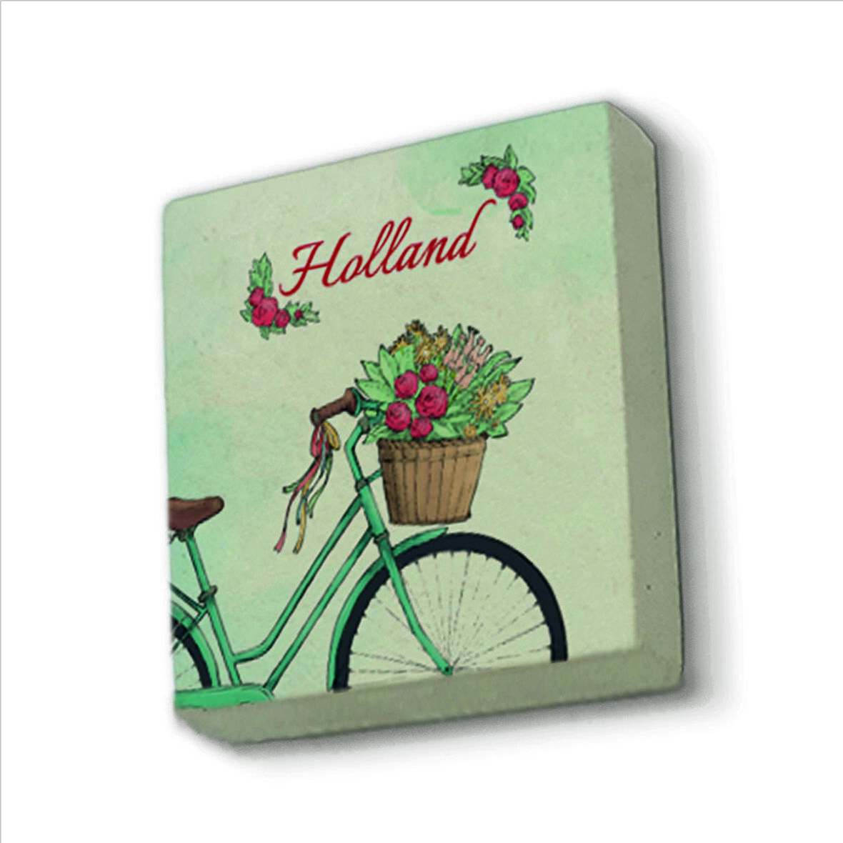 Hollanda  Bisklet Görseli Baskılı Doğaltaş  Magnet(KRG-031)Buzdolabı Süsü