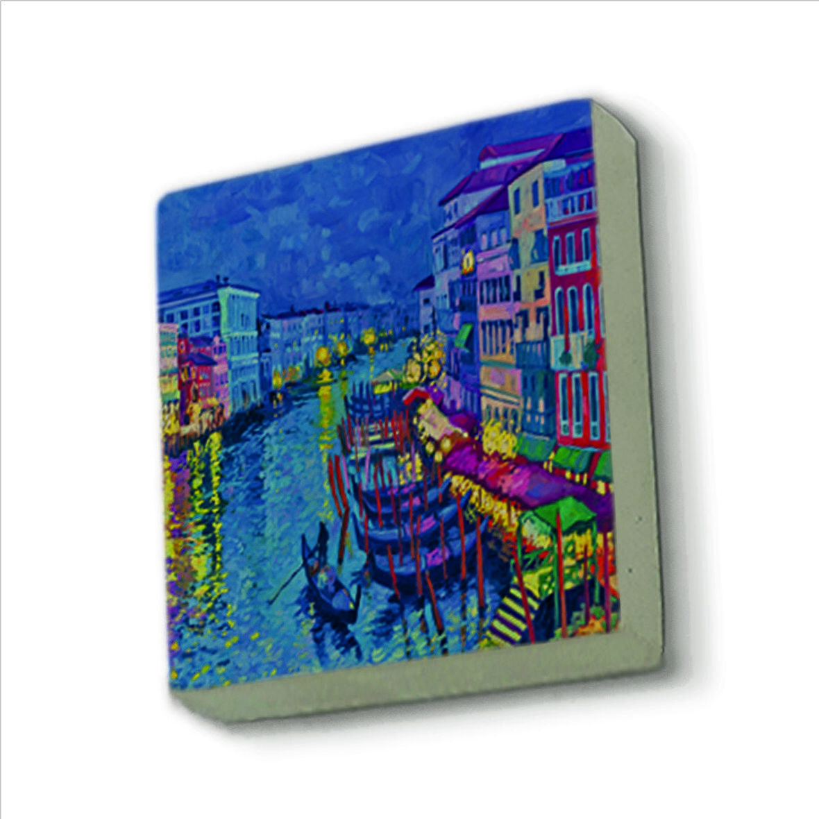Venedik Görseli Baskılı Doğaltaş  Magnet(KRG-049)Buzdolabı Süsü