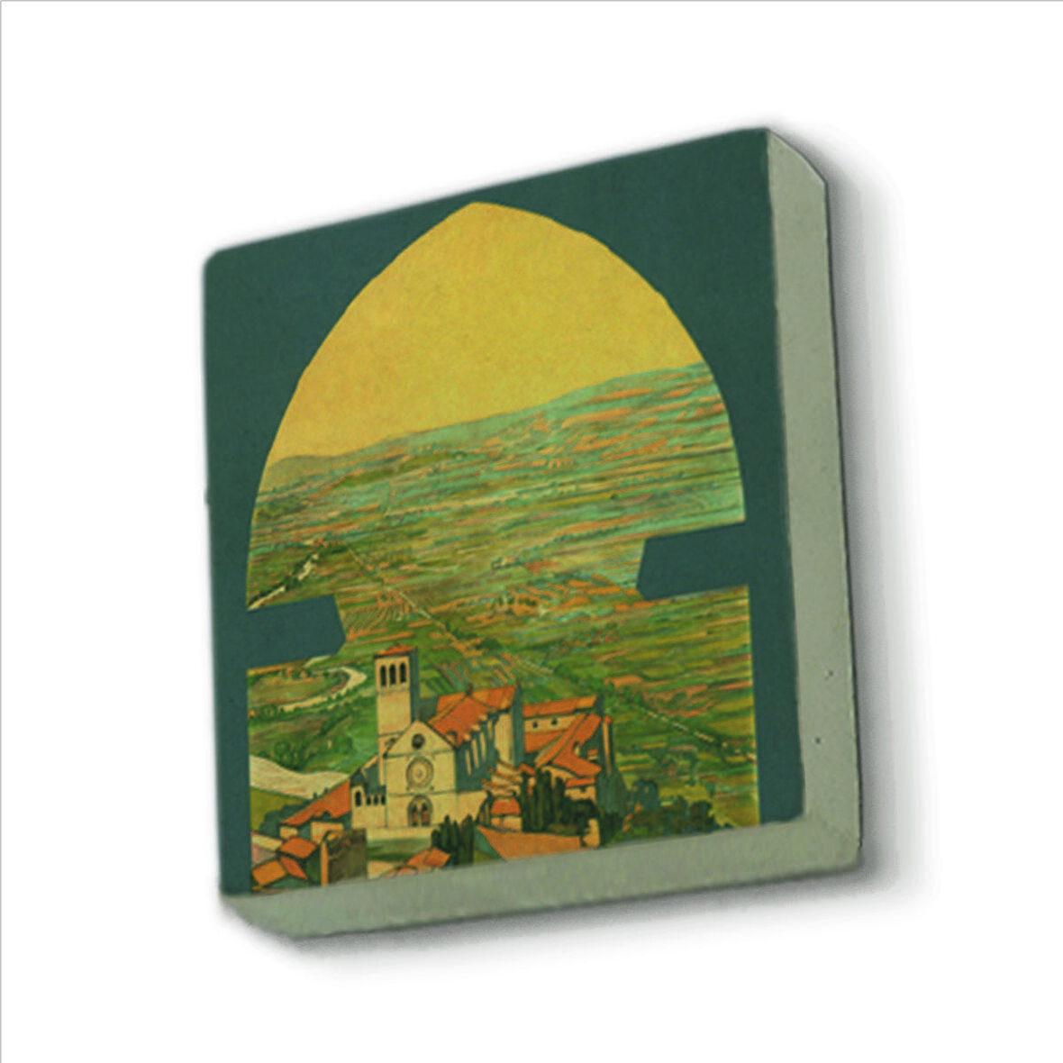 İtalya Görseli Baskılı Doğaltaş  Magnet(KRG-59)Buzdolabı Süsü