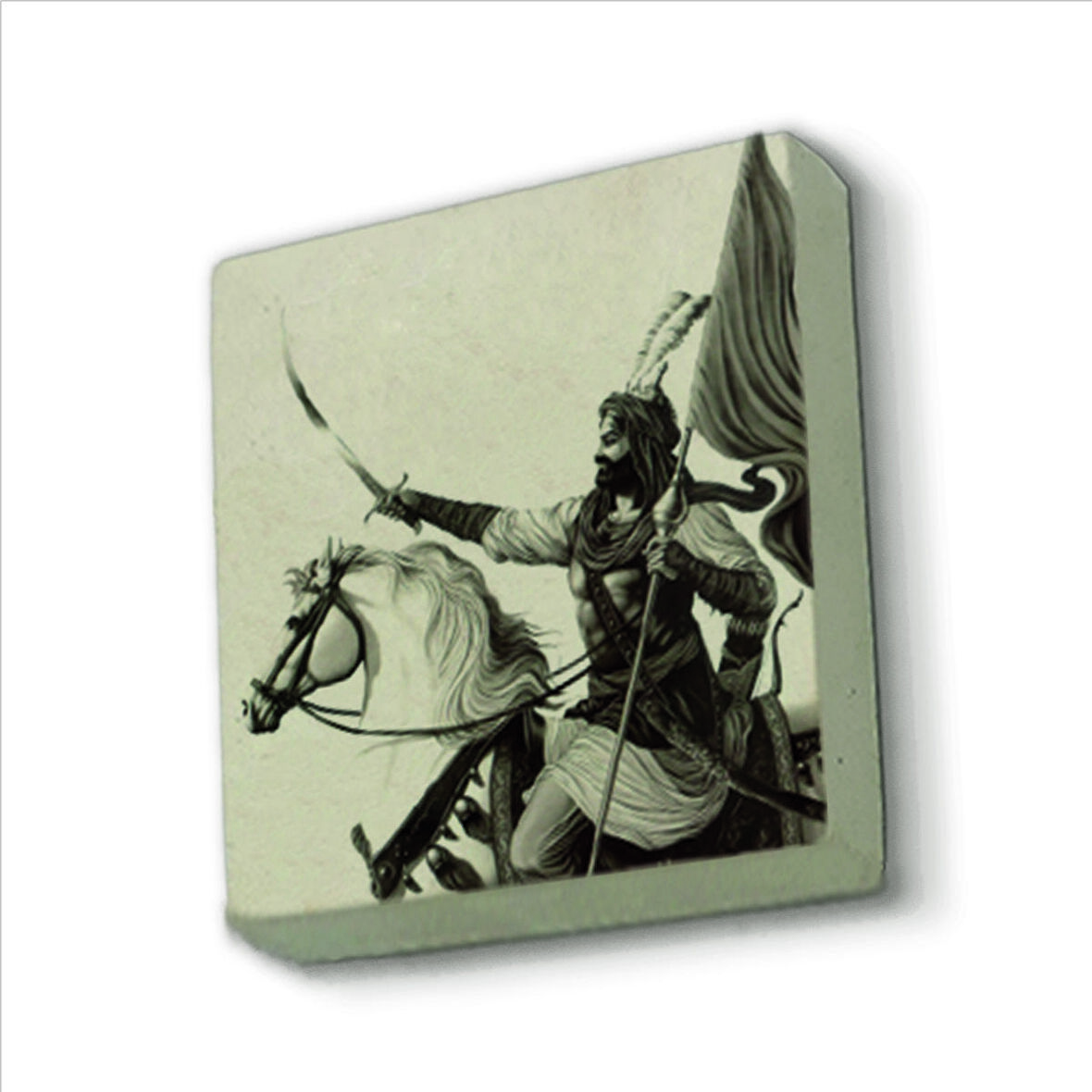Hz. Hüseyin Tasviri Baskılı Doğaltaş  Magnet(KRG-085)