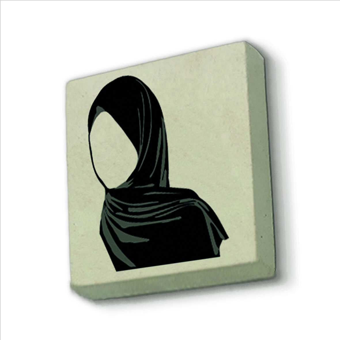 Tesettür Çizimi Baskılı Doğaltaş  Magnet(KRG-091)