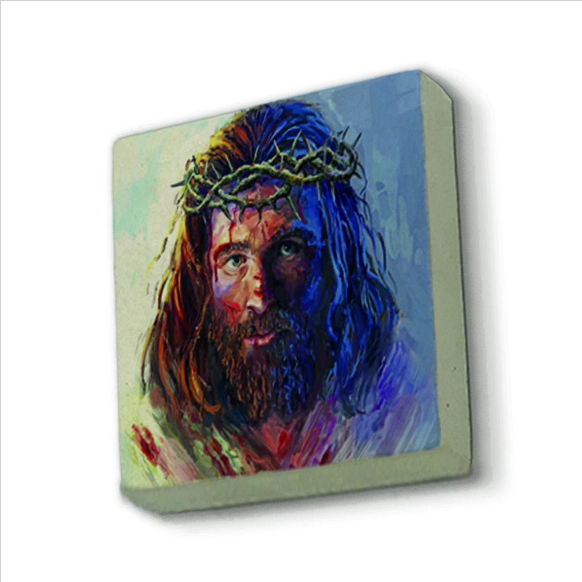 Hz. İsa Görseli Baskılı Doğaltaş  Magnet(KRG-092)