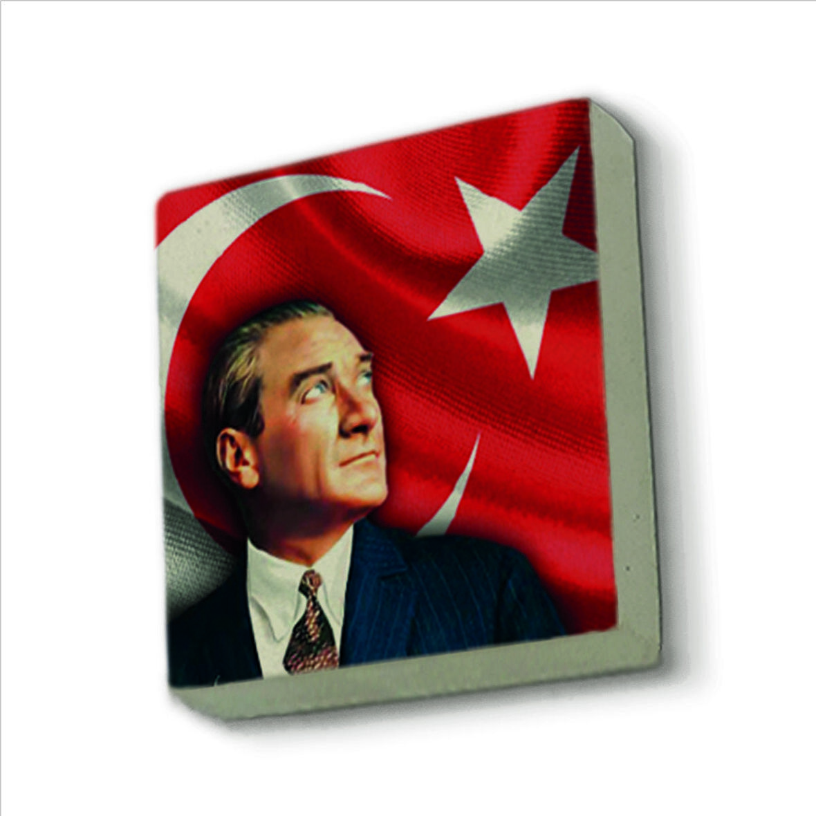 Atatürk Baskılı Doğaltaş  Magnet(KRT-100)Buzdolabı Süsü