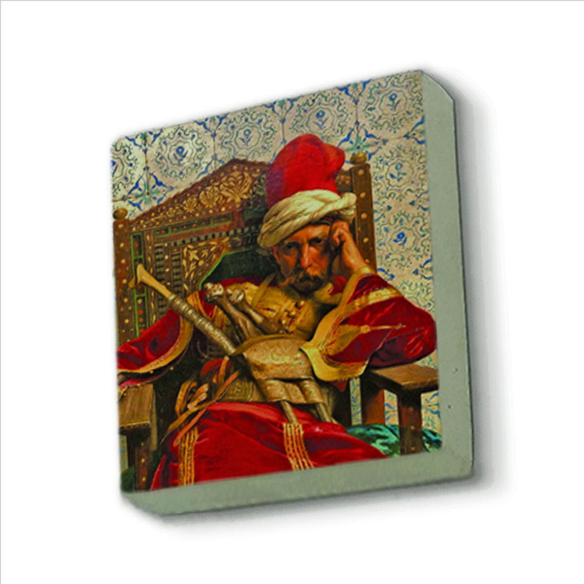 Markos Botsaris (Jean-Léon Gérôme, 1874) Baskılı Doğaltaş  Magnet(KRT-129)Buzdolabı Süsü