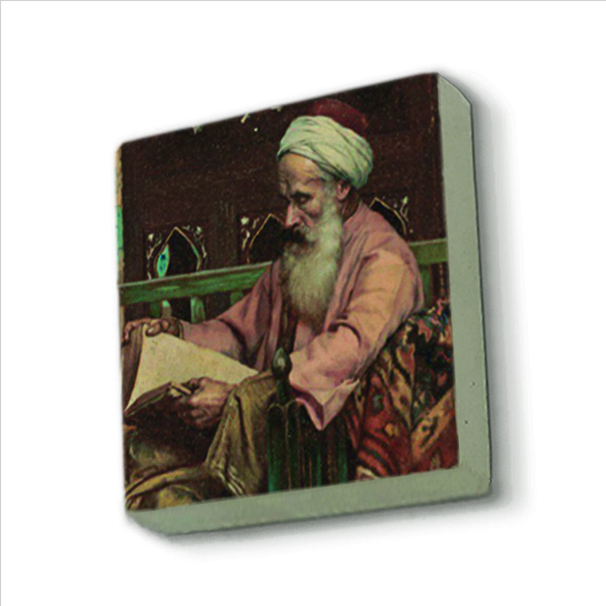 Kitap Okuyan Adam Baskılı Doğaltaş  Magnet(KRT-130)Buzdolabı Süsü