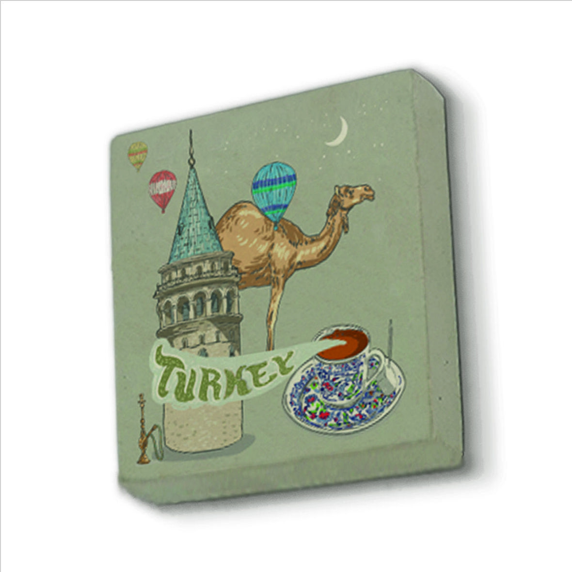 Galata Kulesi Baskılı Doğaltaş  Magnet(KRT-026)