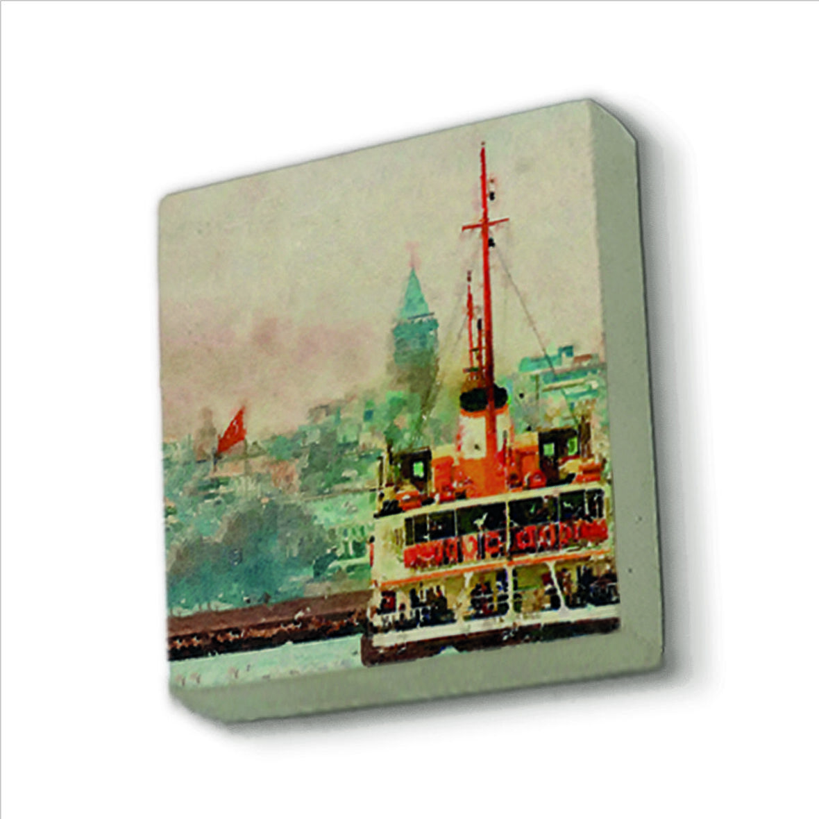 İstanbul Vapur Baskılı Doğaltaş  Magnet(KRT-033)