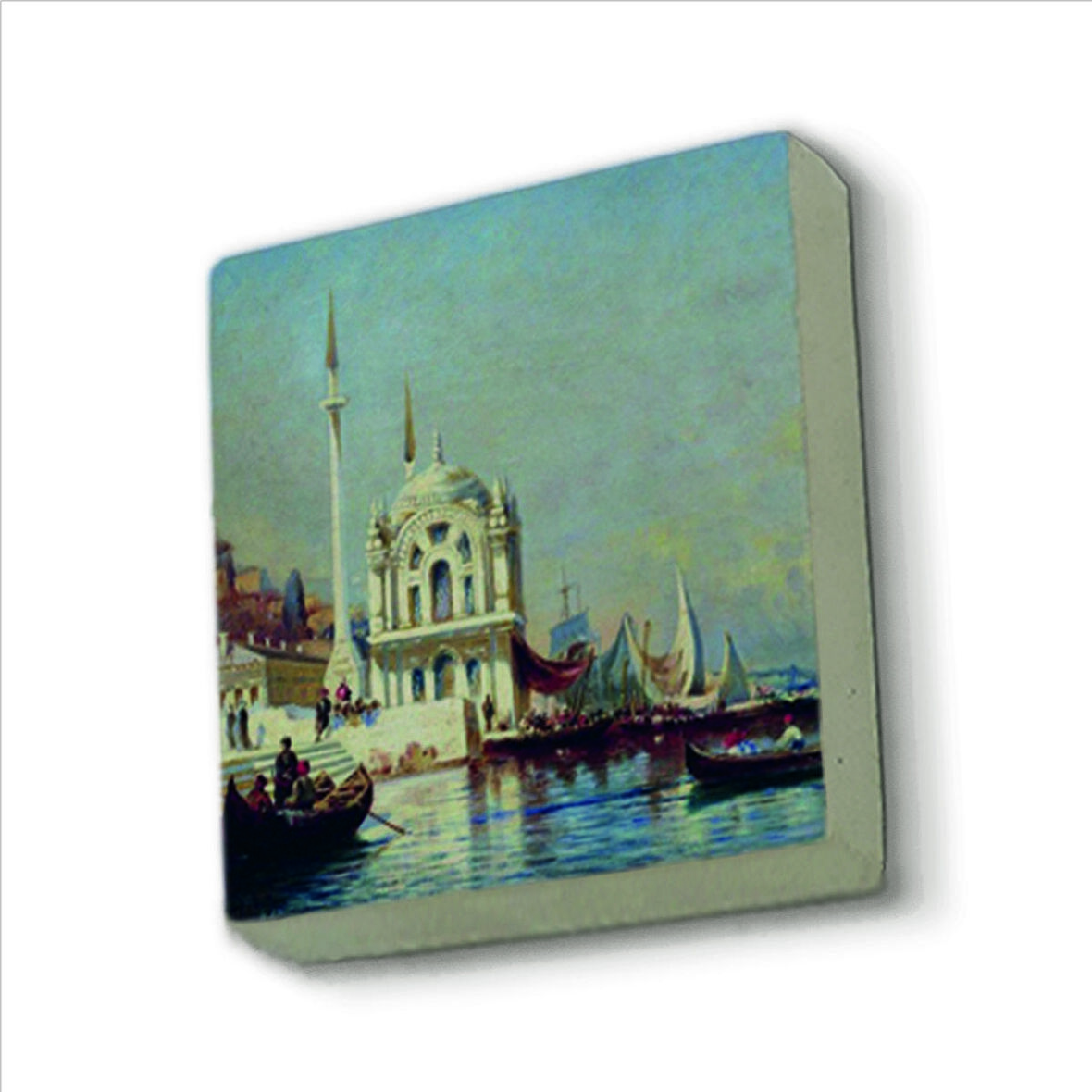 Ortaköy Camii (A. P. Bogolyubov, 1860’lar) Baskılı Doğaltaş  Magnet(KRT-038)