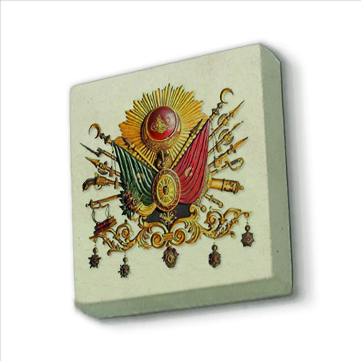 Osmanlı Arması Baskılı Doğaltaş  Magnet(KRT-087)