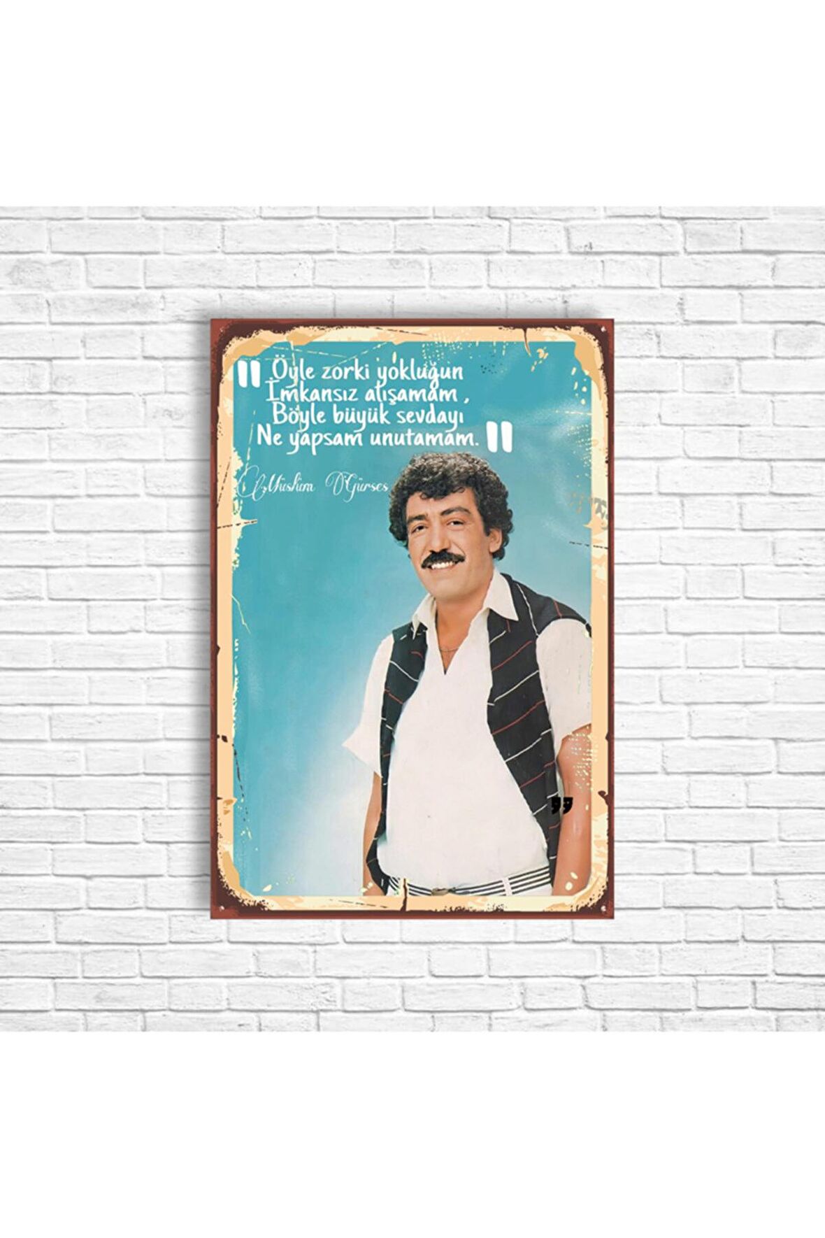 Müslüm Gürses Retro Ahşap Poster