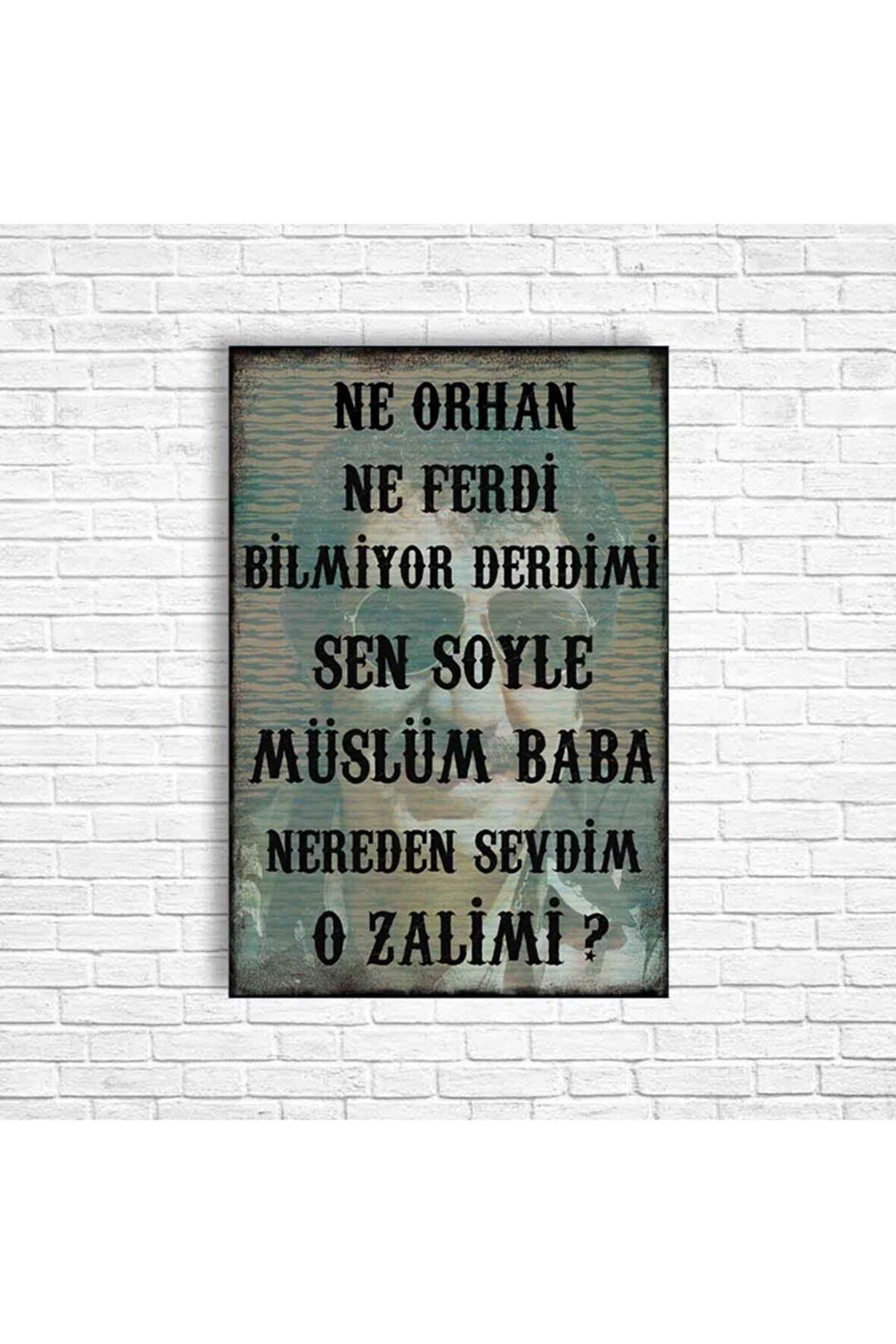 Müslüm Gürses Retro Ahşap Poster