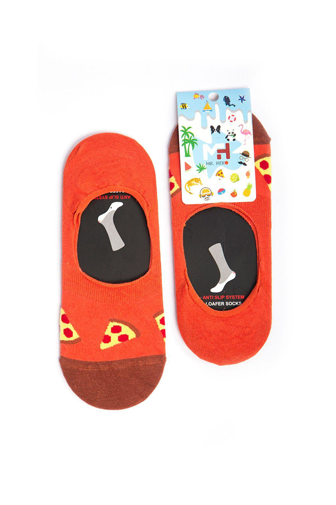 MRHERO Çok Renkli Unisex Tekli Paket PİZZA Temalı Babet Renkli Çorap  1033-MH RENKLİ