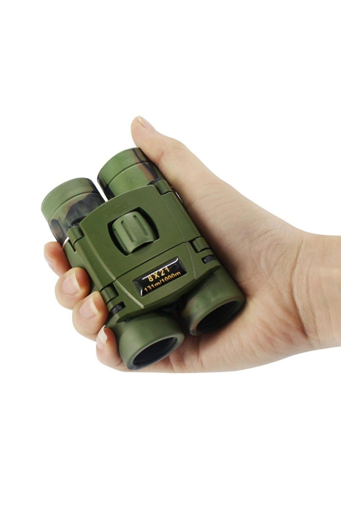 8x21 Kauçuk Kaplama  Haki Renk Cep Boy Mini Dürbün
