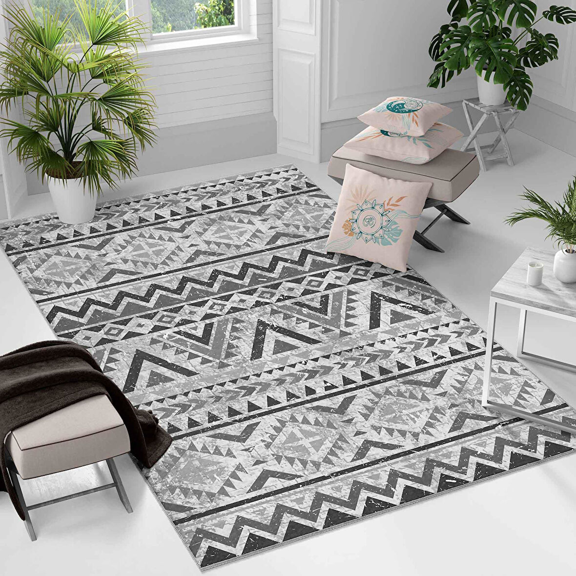 Kaymaz Taban Yıkanabilir Halı – Mutfak, Salon, Yatak Odası için Modern Dijital Baskı Halı