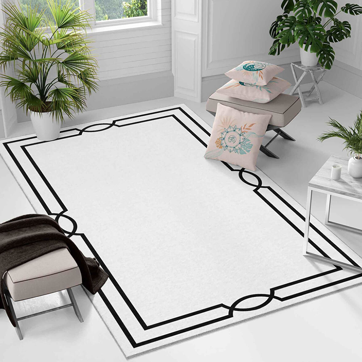 Kaymaz Taban Yıkanabilir Halı – Mutfak, Salon, Yatak Odası için Modern Dijital Baskı Halı