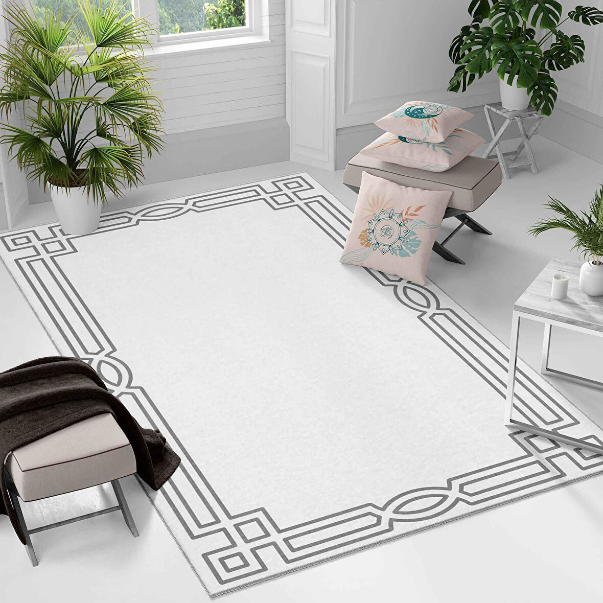 Kaymaz Taban Yıkanabilir Halı – Mutfak, Salon, Yatak Odası için Modern Dijital Baskı Halı