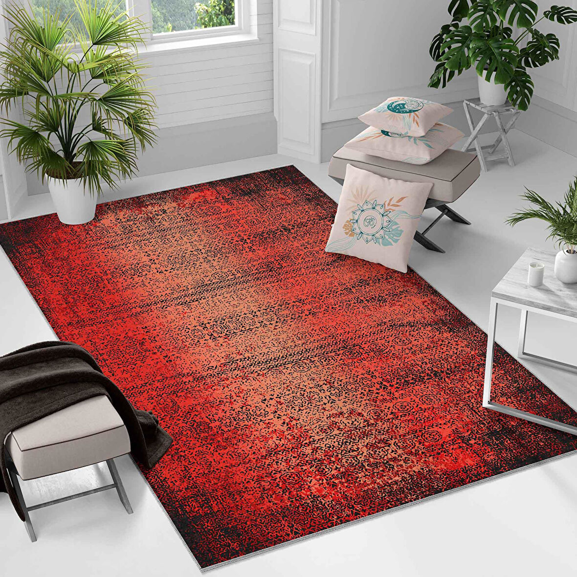 Kaymaz Taban Yıkanabilir Halı – Mutfak, Salon, Yatak Odası için Modern Dijital Baskı Halı