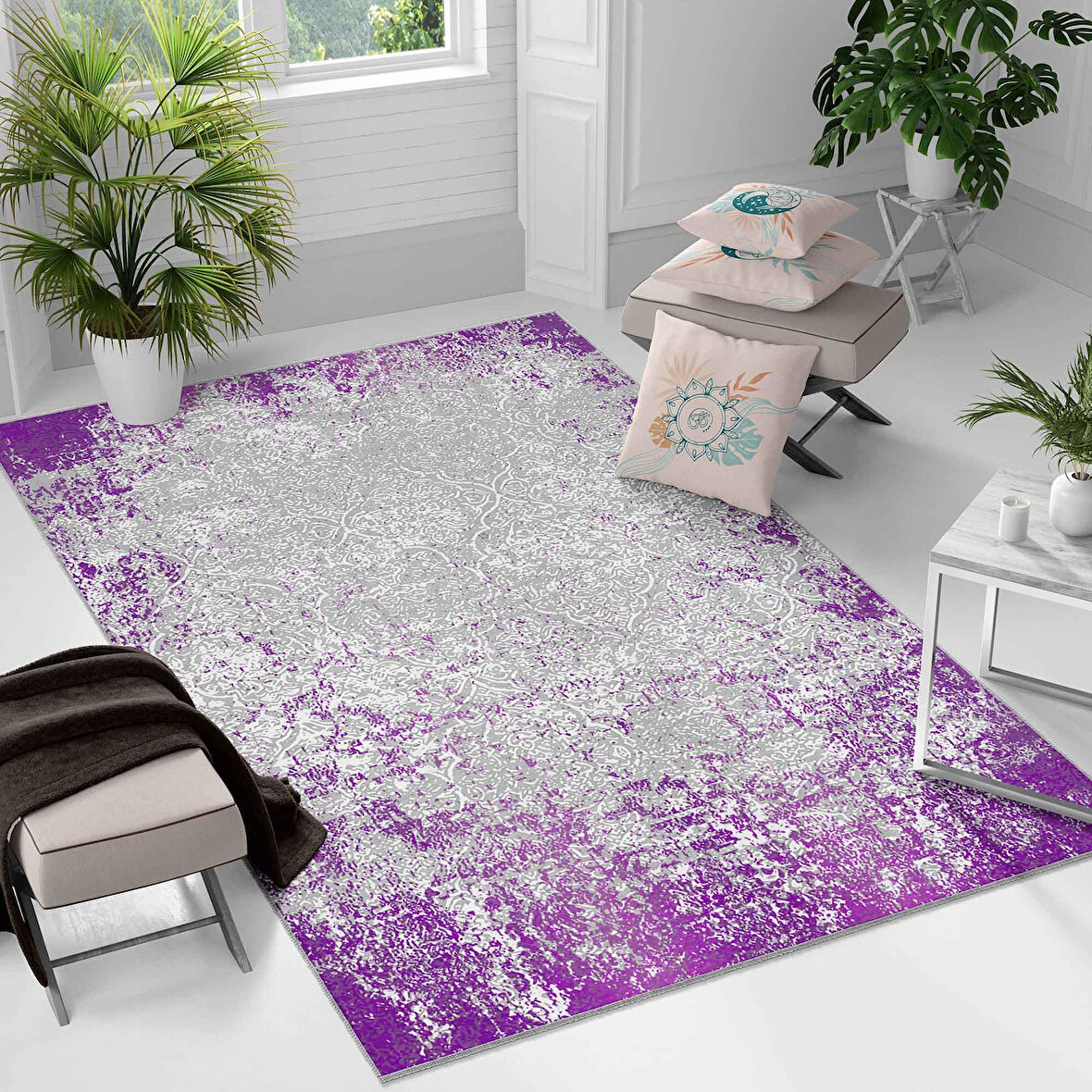 Kaymaz Taban Yıkanabilir Halı – Mutfak, Salon, Yatak Odası için Modern Dijital Baskı Halı