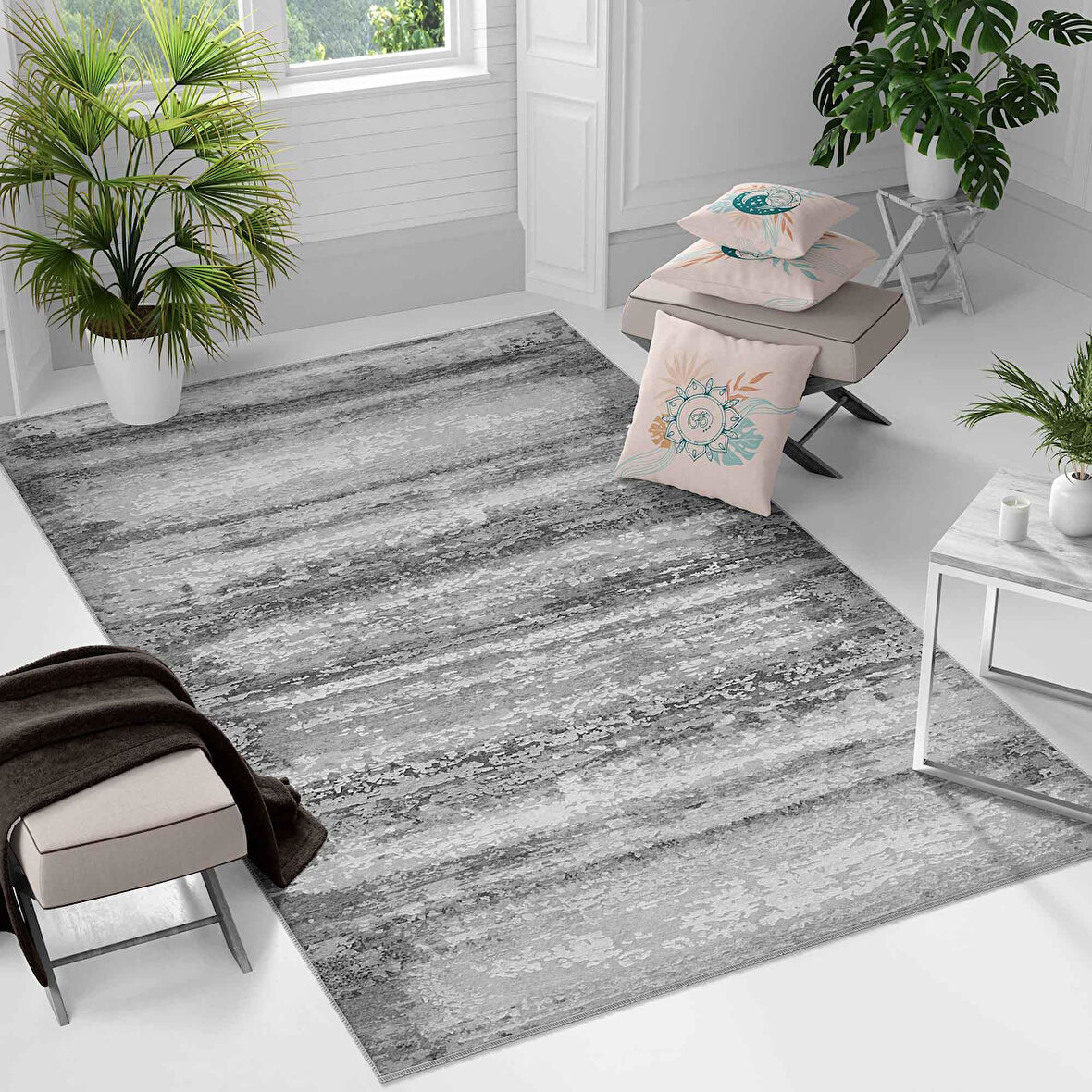 Kaymaz Taban Yıkanabilir Halı – Mutfak, Salon, Yatak Odası için Modern Dijital Baskı Halı