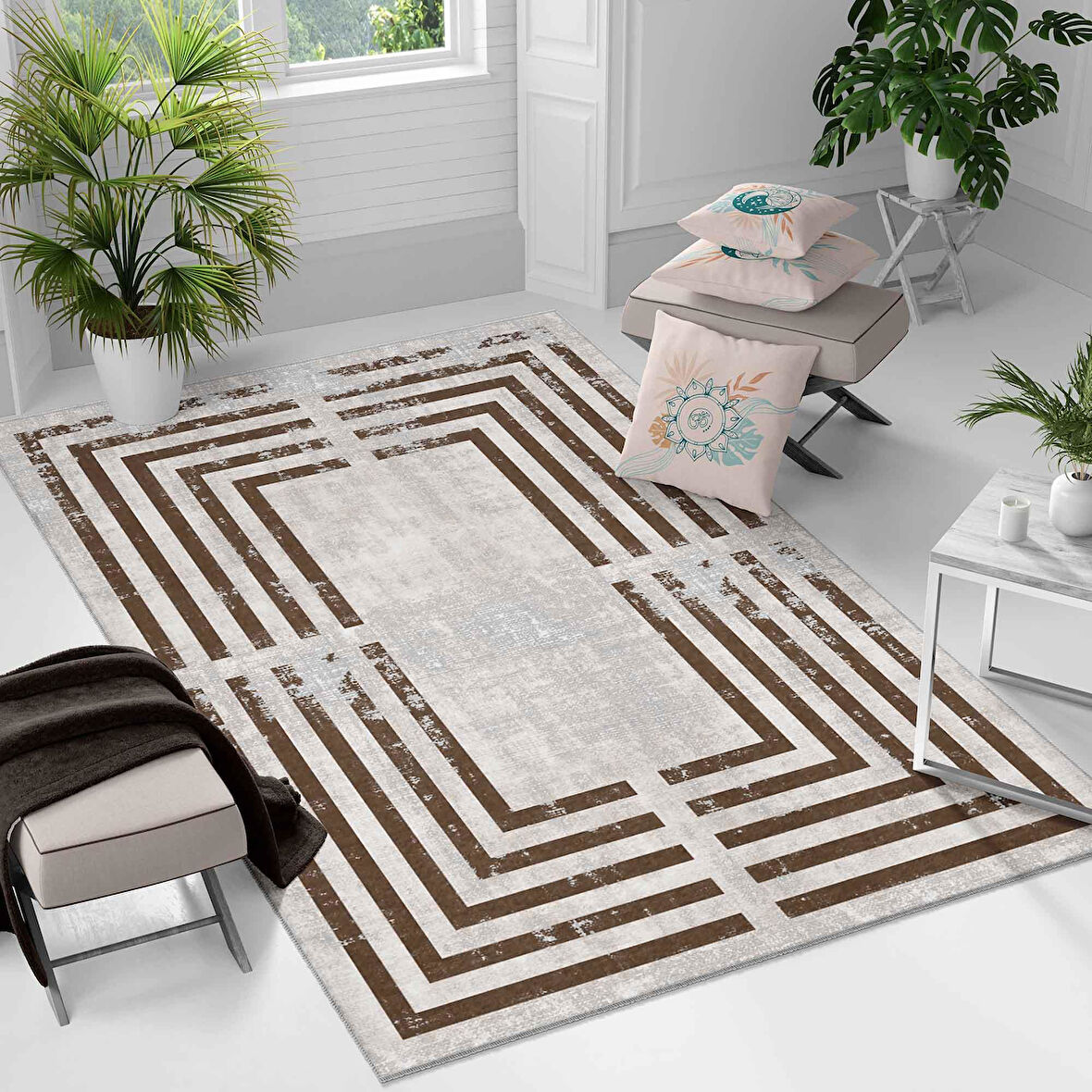 Kaymaz Taban Yıkanabilir Halı – Mutfak, Salon, Yatak Odası için Modern Dijital Baskı Halı