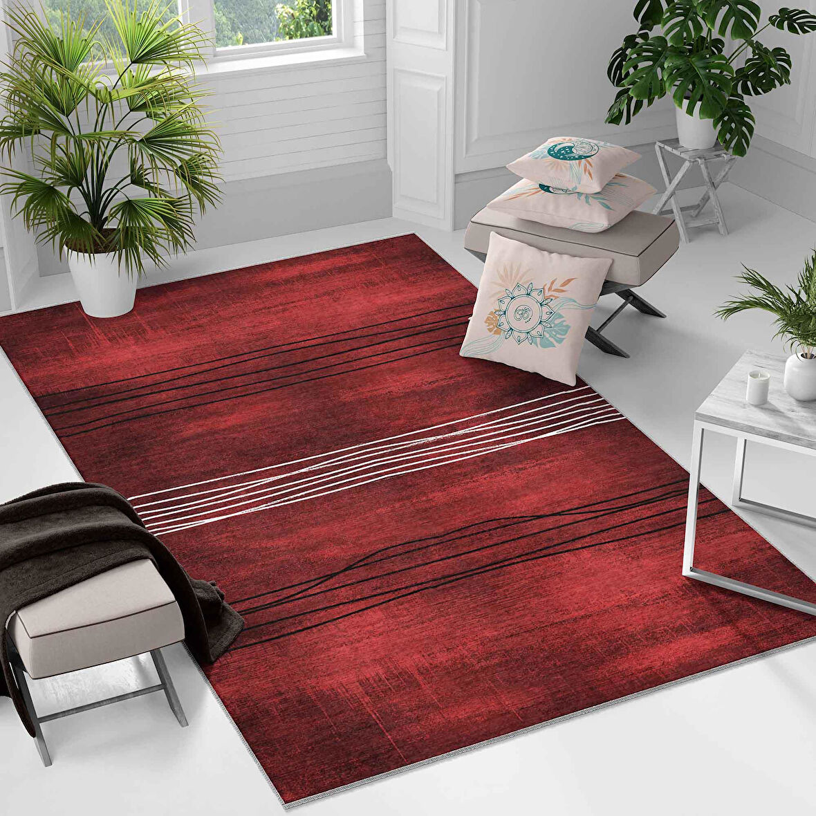 Kaymaz Taban Yıkanabilir Halı – Mutfak, Salon, Yatak Odası için Modern Dijital Baskı Halı