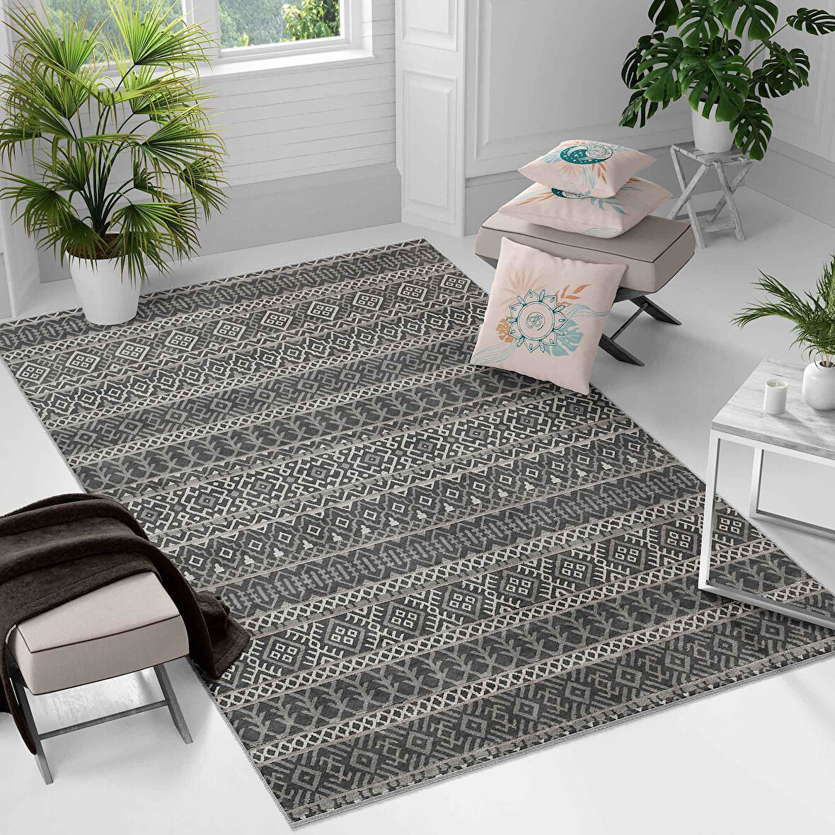 Kaymaz Taban Yıkanabilir Halı – Mutfak, Salon, Yatak Odası için Modern Dijital Baskı Halı