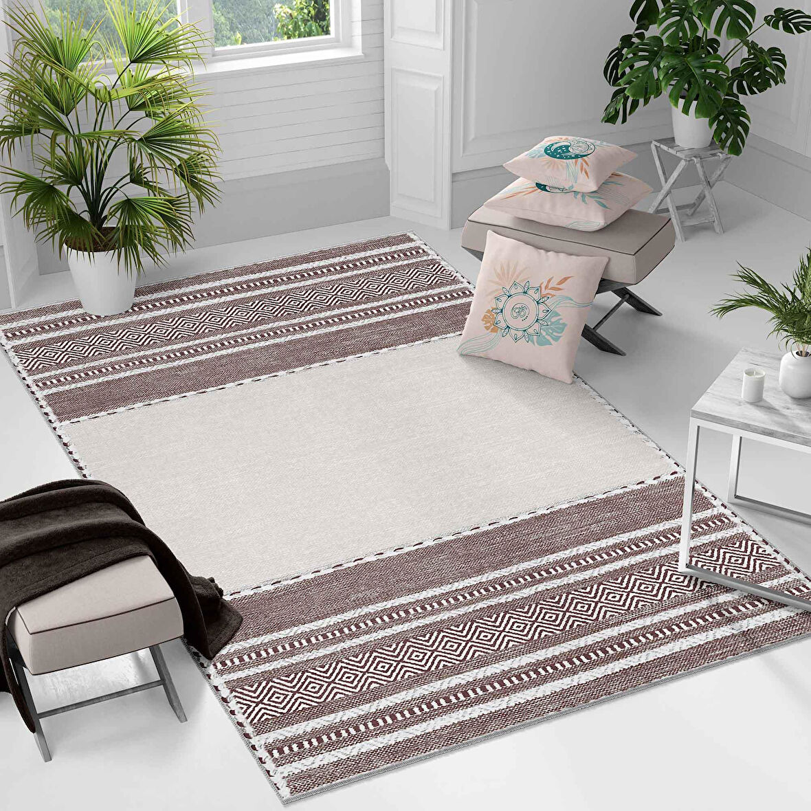 Kaymaz Taban Yıkanabilir Halı – Mutfak, Salon, Yatak Odası için Modern Dijital Baskı Halı